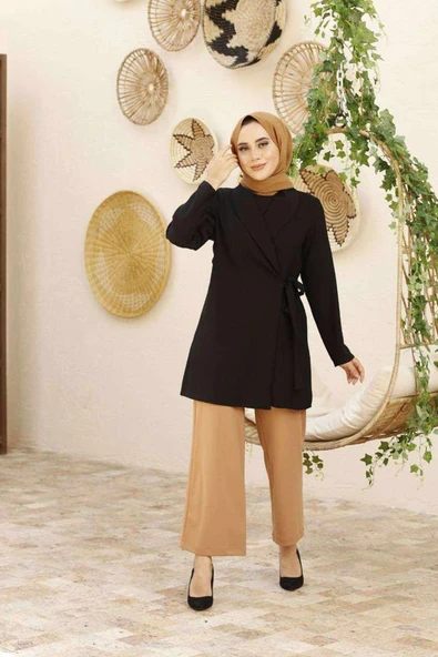 Bol Paça Tesettür Pantolon Vizon ürün görseli 1
