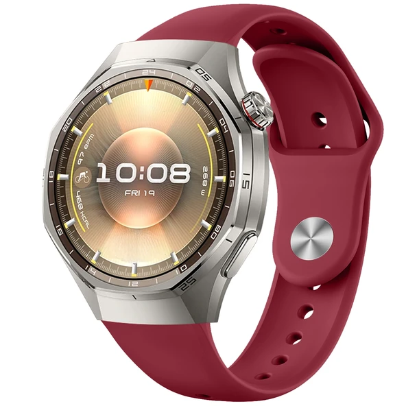 Huawei Watch GT6 Pro İle Uyumlu Klasik PureLux Soft Silikon Kordon  Mürdüm ürün görseli 1