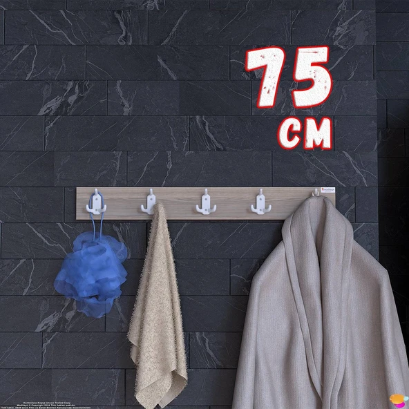 Modilayn ARI Serisi (71,4x9,6 cm) 15 Kancalı - 5'li Set Banyo Askısı | Düzen ve Yer Tasarrufu ürün görseli 1