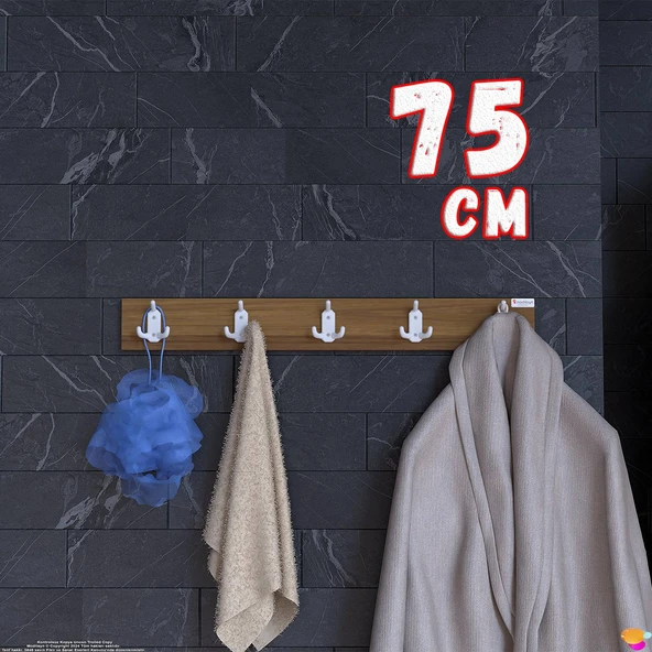 Modilayn ARI Serisi (71,4x9,6 cm) 15 Kancalı - 5'li Set Banyo Askısı | Ekstra Düzen ürün görseli 1