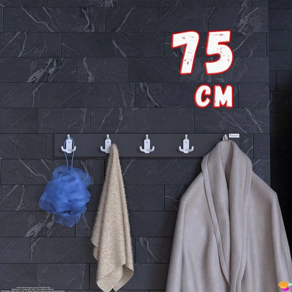 Modilayn ARI Serisi (71,4x9,6 cm) 15 Kancalı - 5'li Set Banyo Askısı | Ekstra Düzen ve Yer Tasarrufu ürün görseli 1