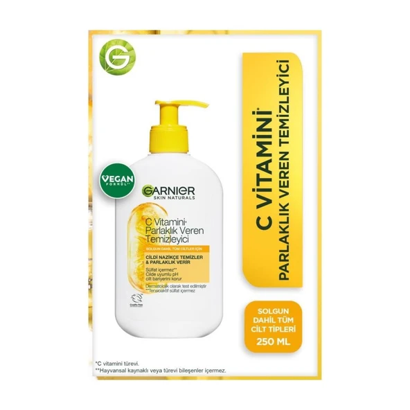 Garnier Yüz Temizleme Jeli 250 ml Normal Ciltler için C Vitamini ve Gliserin İçerikli Besleyici ürün görseli 1