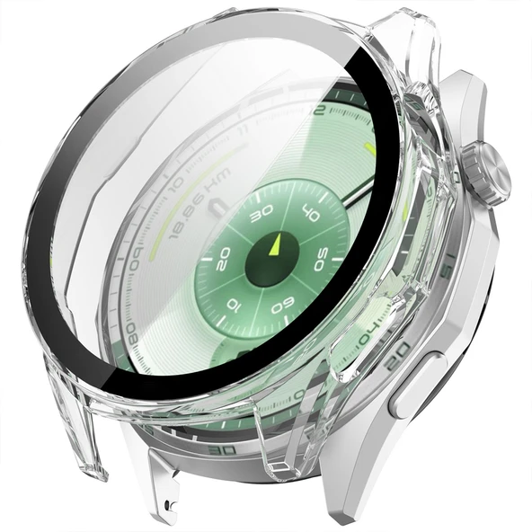 Huawei Watch GT6 46mm Kasa Uyumlu Kılıf Sert PC Kasa ve Ekran Koruyucu Kılıf  Şeffaf ürün görseli 1