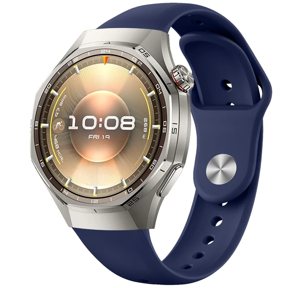 Huawei Watch GT6 Pro İle Uyumlu Klasik PureLux Soft Silikon Kordon  Lacivert ürün görseli 1