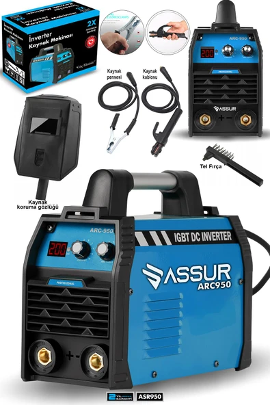 Assur Profesyonel 250 Amper Bakır Sargı Dijital Göstergeli inverter Çanta Kaynak Makinesi ürün görseli 1