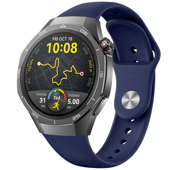 Huawei Watch GT5 Pro İle Uyumlu Klasik PureLux Soft Silikon Kordon  Lacivert ürün görseli 1