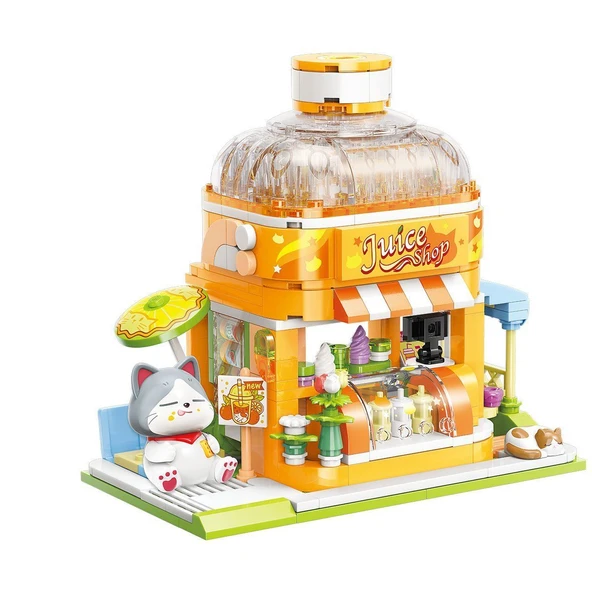 KP28017 Keeppley Kitten Juice Shop Blok Seti 315 Parça -Vagonlife ürün görseli 1
