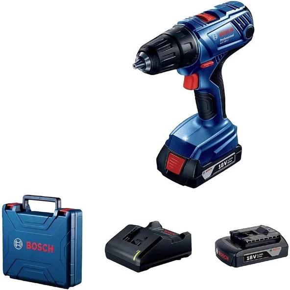 Bosch Professional GSR 180-LI 2 x 2 Ah Akülü Delme Vidalama Makinesi - 06019F8109 ürün görseli 1
