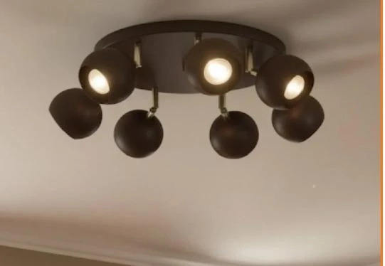 Rsylight metal 7 Li tavan plofyoner led spot 180 derece led spor avize günışığı ampullü ürün görseli 1