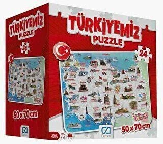 Ca Games Türkiyemiz Yer Puzzle 24 Parça 68x48cm 3+ ürün görseli 1
