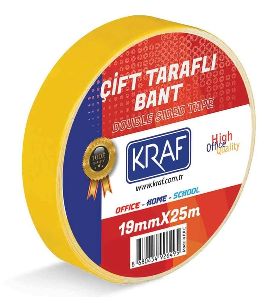 KRAF ÇİFT TARAFLI BANT 19MM X 25 METRE (2519G) ürün görseli 1