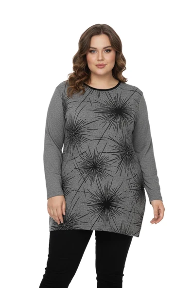 Kadın Yumoş Taşlı Baskılı Tunik BGL-ST05071 ürün görseli 1
