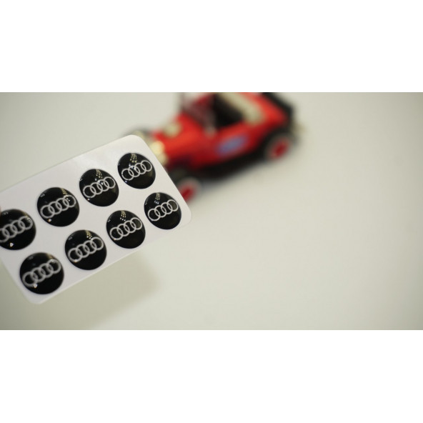Audi Logo Jant Torpido Direksiyon 12mm Damla Sticker Logo Seti ürün görseli 1