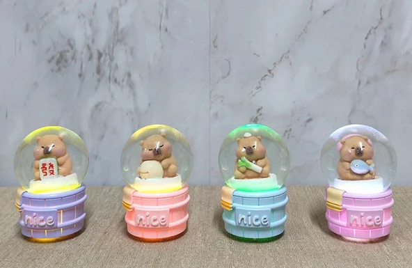 Kapibara Capybara Tasarımlı Işıklı Kar Küresi Liv112 ürün görseli 1