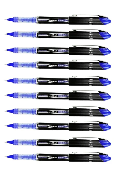 Mavi Pilot Kalem UB-205 Vision Elite 0.5mm 10 Adet Uniball Pilot Kalem 0.5 mm Roller Uçlu Pilot Kalem İnce Uçlu Likit ürün görseli 1