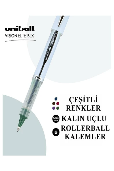 Mavi Pilot Kalem UB-205 Vision Elite 0.5mm 3 Adet Uniball Pilot Kalem 0.5 mm Roller Uçlu Pilot Kalem İnce Uçlu Likit ürün görseli 1