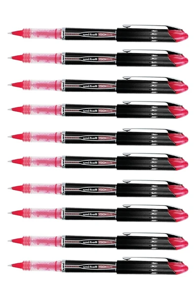 Kırmızı Pilot Kalem UB-205 Vision Elite 0.5mm 10 Adet Uniball Pilot Kalem 0.5 mm Roller Uçlu Pilot Kalem İnce Uçlu Likit ürün görseli 1