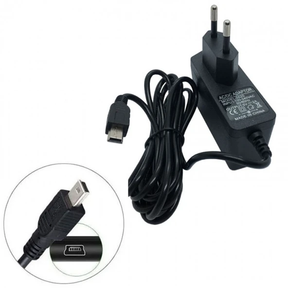 5v 2A Mini usb uçlu adaptör 5 pin mini usb şarj adaptörü - Resim 2