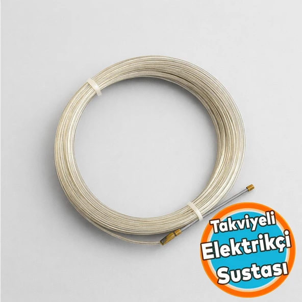Elektrikçi Sustası Plastik Kaplamalı Spiral Kablo Çekme Teli Boru İçi Kılavuz Tel Tesisat 10 Metre ürün görseli 1