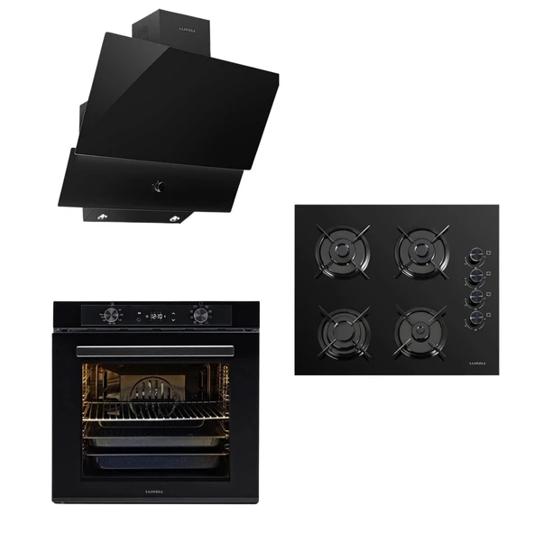 LUXELL MASTER SİYAH CAM ANKASTRE SET ürün görseli 1