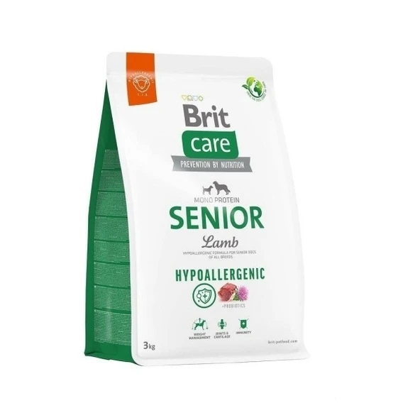 Brit Care Hipoalerjenik Kuzulu ve Pirinçli Tüm Irklar İçin Yaşlı Köpek Maması 3 Kg ürün görseli 1