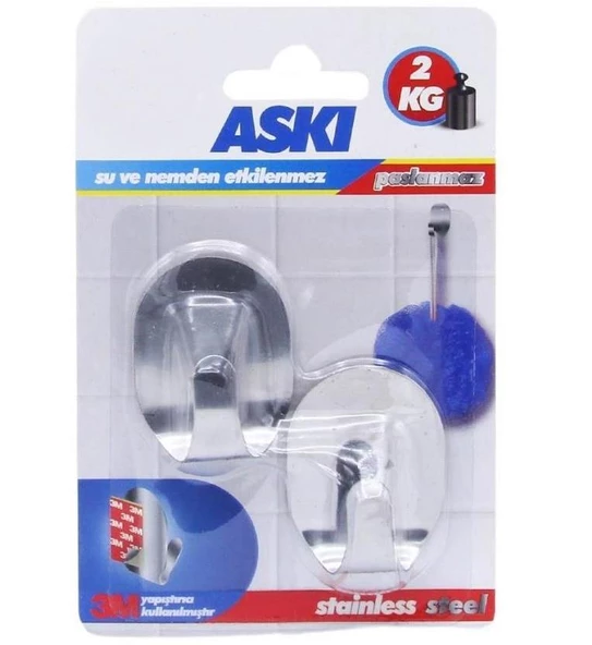 Boss Tape Kendinden Yapıştırmalı Paslanmaz İnox İkili Askı 2Kg Taşır ürün görseli 1