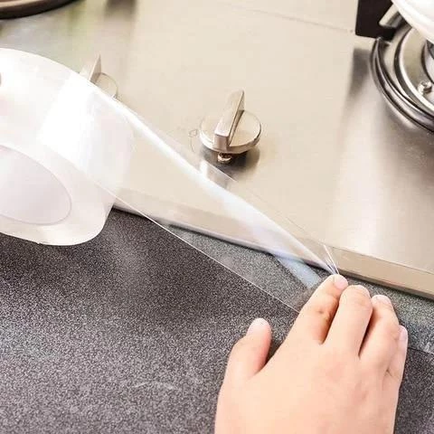 Boss Tape Ankastre Ocaklar İçin Ocak Kenar Şeffaf Sızdırmaz Bant 30mmx3Mt ürün görseli 1