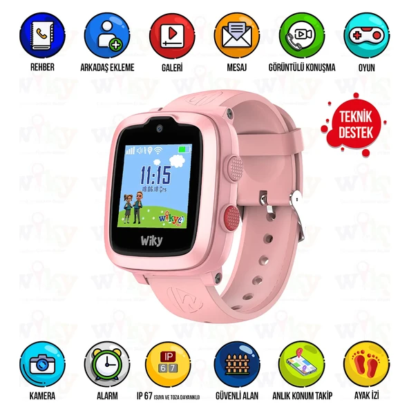 Wiky Watch 4 Plus Pembe Akıllı Çocuk Saati - Resim 4