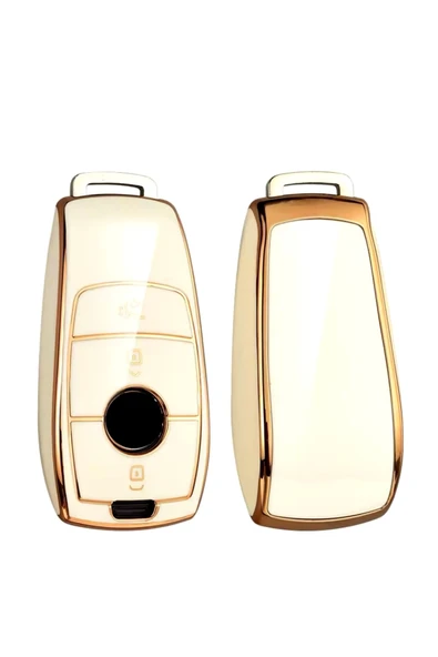 YıldızTuning Mercedes C Serisi W205 Beyaz-Gold Anahtar Kılıfı ürün görseli 1