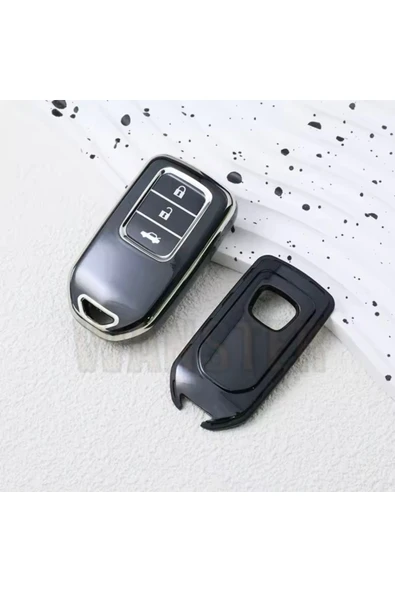 YıldızTuning Honda Civic FC5 FK7 HRV CRV City Keyless Siyah-Silver Anahtar Kılıfı ürün görseli 1