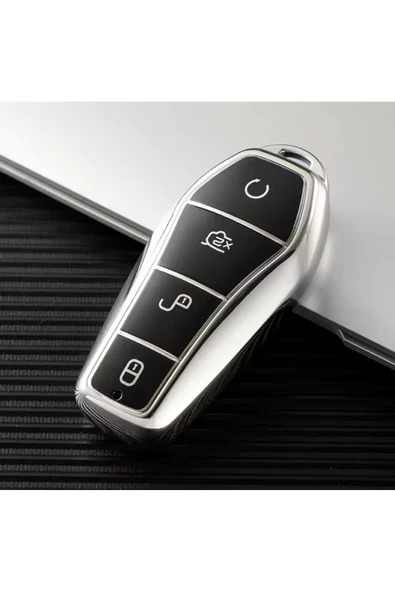 YıldızTuning BYD Atto 3 Seal U DM-i Han Aksesuar Siyah-Silver Anahtar Kılıfı ürün görseli 1