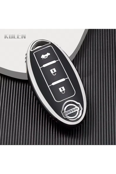 YıldızTuning Nissan Qashqai Sustasız Anahtar Kılıfı Siyah-Silver ürün görseli 1