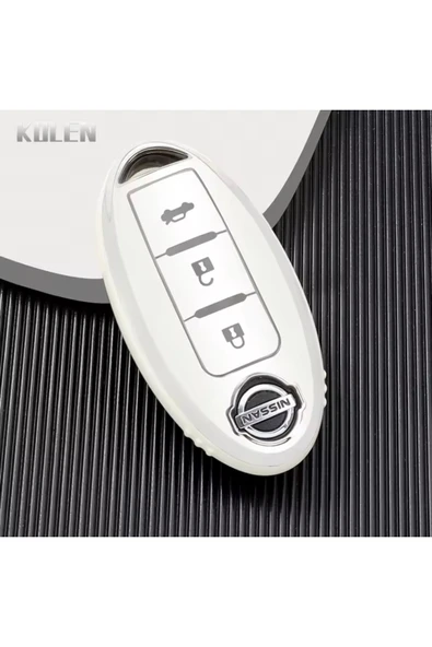 YıldızTuning Nissan GT-R Sustasız Anahtar Kılıfı Beyaz-Silver ürün görseli 1