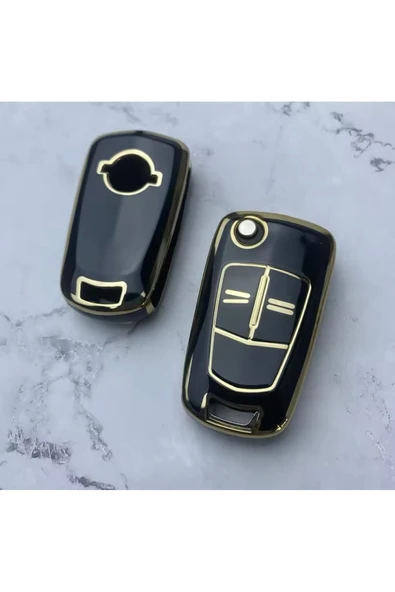 YıldızTuning Opel Vectra C Anahtar Kılıfı Siyah-Gold ürün görseli 1