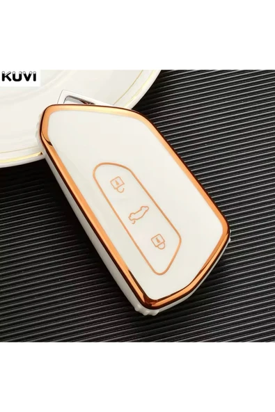 YıldızTuning Volkswagen ID.3 ID.4 Anahtar Kılıfı Beyaz-Gold ürün görseli 1
