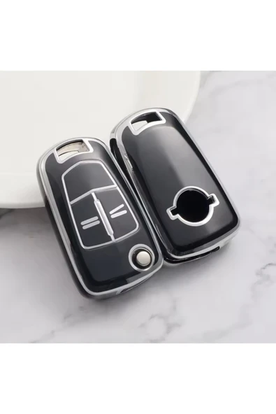 YıldızTuning Opel Meriva Anahtar Kılıfı Siyah-Silver ürün görseli 1