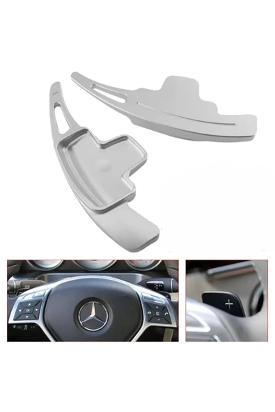 YıldızTuning Mercedes S Serisi W222 F1 Gri Kulakçık Direksiyon Paddle Shifter 2010-2017 ürün görseli 1