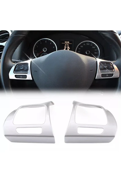 YıldızTuning Passat Cc 2008-2016 Direksiyon Tuş Çerçevesi Plastik Gümüş Gri ürün görseli 1