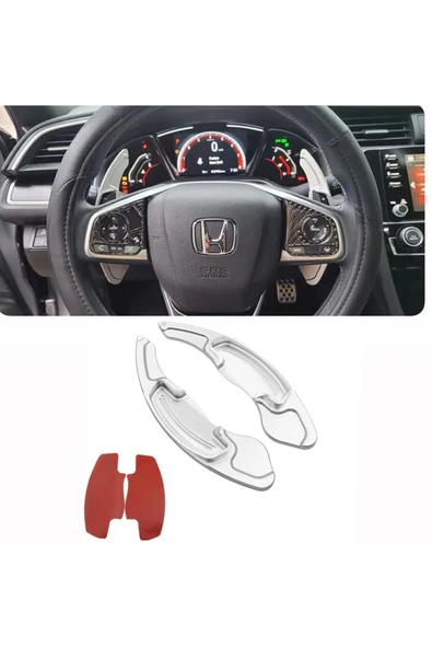 YıldızTuning Honca Civic FC5 FC8 FK5 Gümüş Gri F1 Kulakçık Pedal Shifter 2016-2021 ürün görseli 1