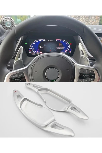YıldızTuning Bmw 6 Serisi G32 F1 Direksiyon Kulakçık Gümüş Renk ürün görseli 1