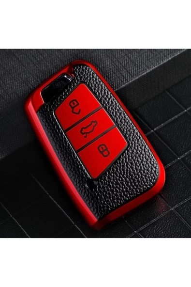YıldızTuning Seat Ateca Süperlüx Anahtar Kılıfı Kırmızı Renk ürün görseli 1