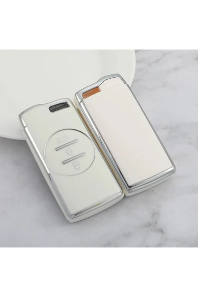 UĞURLUM MODA Chery Tiggo 7 Anahtar Kılıfı Beyaz - Gümüş ürün görseli 1