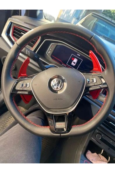 YıldızTuning Vw Passat B8 Uyumlu Direksiyon F1 Kulakçık Paddle Shifter Kırmızı Renk ürün görseli 1