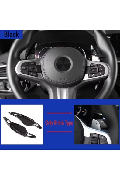 YıldızTuning BMW X5 G05 F1 Direksiyon Metal Kulakçık Siyah Renk ürün görseli 1