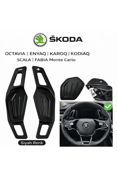 YıldızTuning Skoda Octavia A8 F1 Paddle Shifter Siyah Renk 2020+ ürün görseli 1