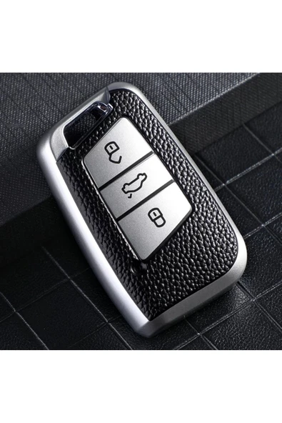 YıldızTuning Seat Ateca Süperlüx Sustasız Anahtar Kılıfı Gümüş Renk ürün görseli 1