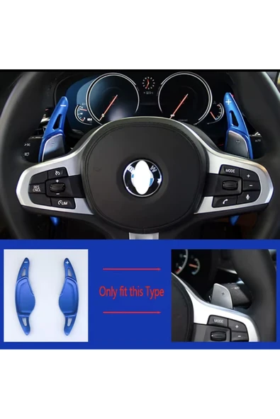 YıldızTuning Bmw G20 G22 G30 F40 G01 G02 G05 F1 Direksiyon Metal Kulakçık Mavi Renk ürün görseli 1