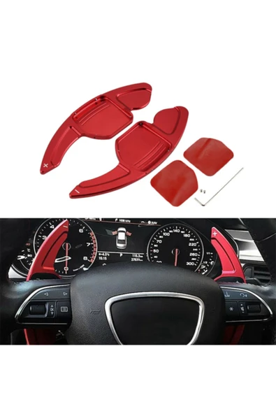 OEM Audi A4 2013-2016 Direksiyon F1 Kulakcık Kırmızı Paddle Shift Metal ürün görseli 1