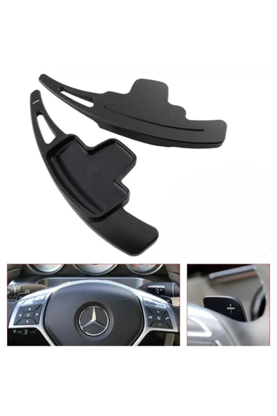 YıldızTuning Mercedes S Serisi W222 F1 Kulakçık Direksiyon Siyah Paddle Shifter 2010-2017 ürün görseli 1