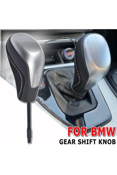 YıldızTuning Bmw X1 Vites Topuzu Alcantara Deri Gümüş OEM 2011-2013 ürün görseli 1